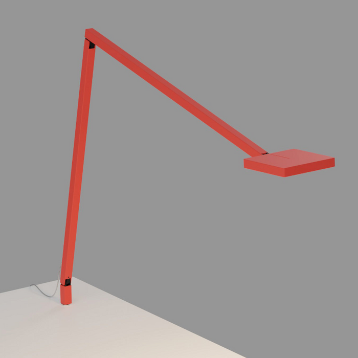 Koncept FCD-2 Focaccia LED Desk Lamp - Matte Fire Red/Through-Table Mount