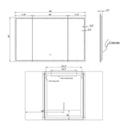 Paris Mirror Trifold 48" x 30" LED Front-Lit Mirror, 3CCT Selectable