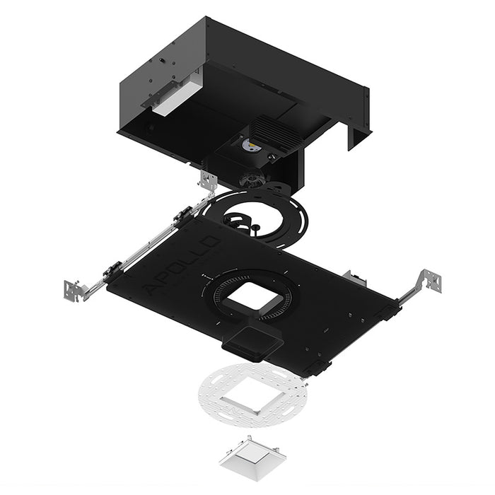 Nora NHAPIC-3S20L3 3" Apollo Square IC Air-Tight Housing with Field Changeable Optics, 2000 Lumen, 120-277V, 1.625" to 2" Ceiling Thickness