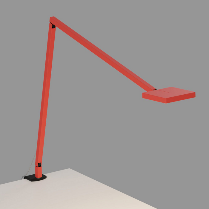 Koncept FCD-2 Focaccia LED Desk Lamp - Matte Fire Red/Two-piece Clamp