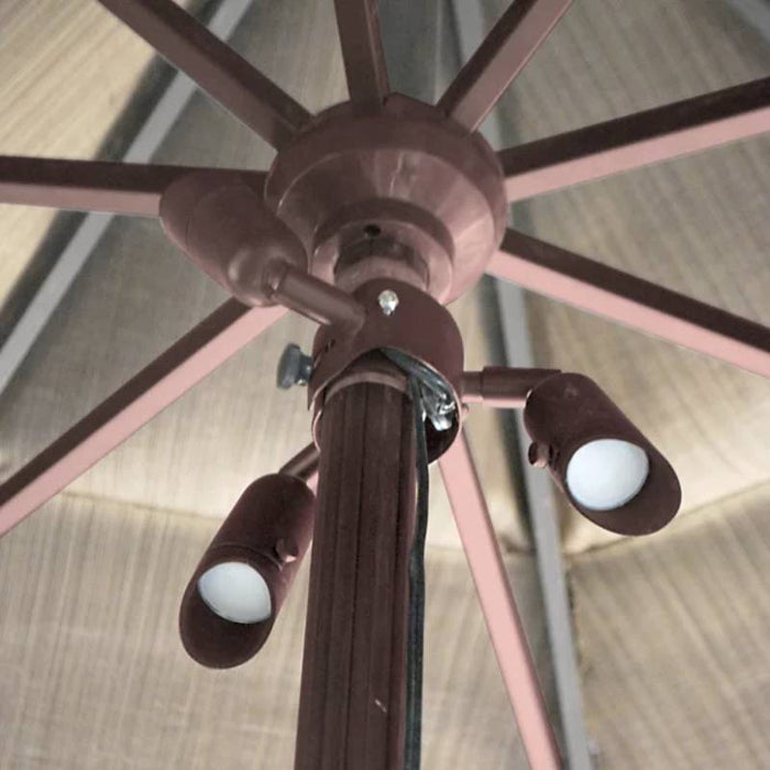 Focus Industries UL03LED Aluminum 3-lt MR8 LED Umbrella Light, 12V - Weathered Brown