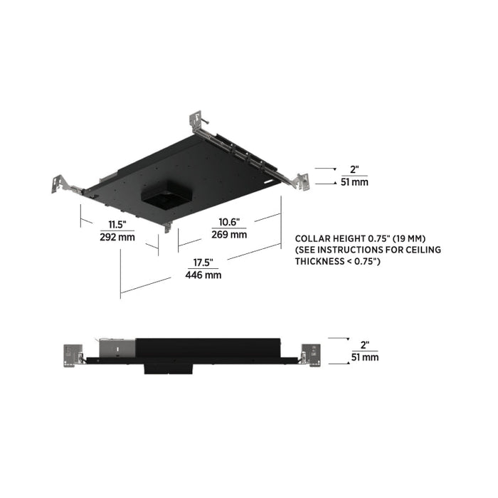 Element E3S 3" 12W LED Square Ultra-Shallow Fixed Downlight New Construction Housing