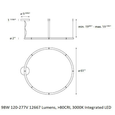 Artemide 1206 Alphabet 90 Circular Suspension
