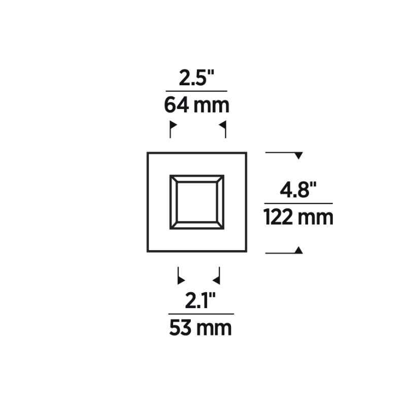 Verse 3" Square Fixed Flanged Trim