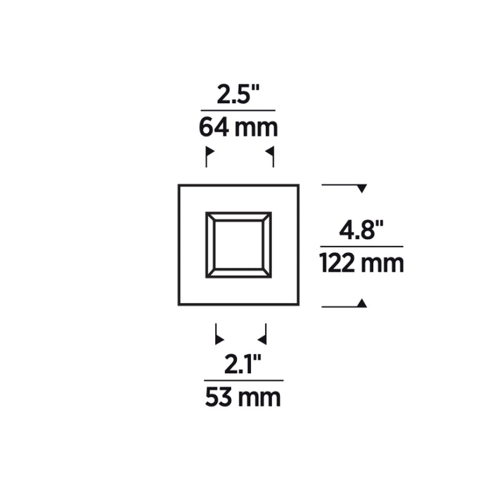 Verse 3" Square Fixed Flanged Trim