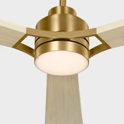 Visual Comfort 3TRLSM60 Trillium Smart 60" Indoor/Outdoor Ceiling Fan with LED Light Kit-Burnished Brass