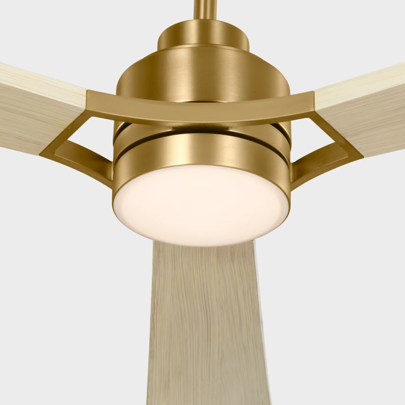 Visual Comfort 3TRLSM60 Trillium Smart 60" Indoor/Outdoor Ceiling Fan with LED Light Kit-Burnished Brass