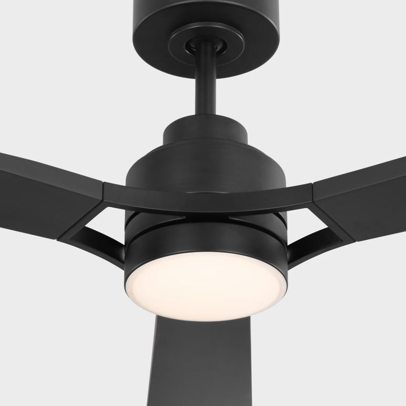Visual Comfort 3TRLSM60 Trillium Smart 60" Indoor/Outdoor Ceiling Fan with LED Light Kit-Midnight Black