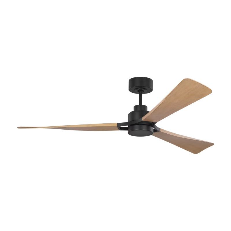 Visual Comfort 3TRLSM60 Trillium Smart 60" Indoor/Outdoor Ceiling Fan with LED Light Kit-Midnight Black with Natural Honey Blades
