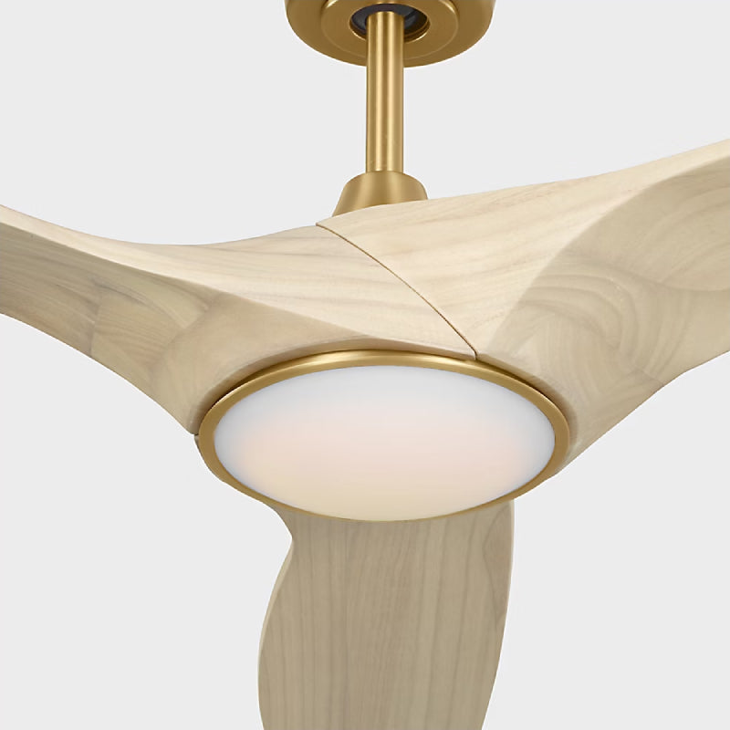 Visual Comfort 3SLNSM52 Selen Smart 52" Ceiling Fan with LED Light Kit-Burnished Brass with Washed White Oak Blades
