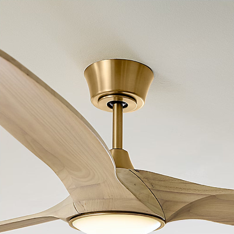 Visual Comfort 3SLNSM52 Selen Smart 52" Ceiling Fan with LED Light Kit-Burnished Brass with Washed White Oak Blades