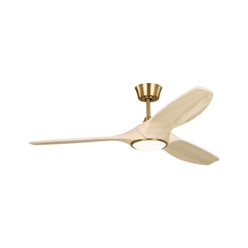Visual Comfort 3SLNSM52 Selen Smart 52" Ceiling Fan with LED Light Kit-Burnished Brass with Washed White Oak Blades