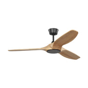 Visual Comfort 3SLNSM52 Selen Smart 52" Ceiling Fan with LED Light Kit-Midnight Black with Natural Honey Blades