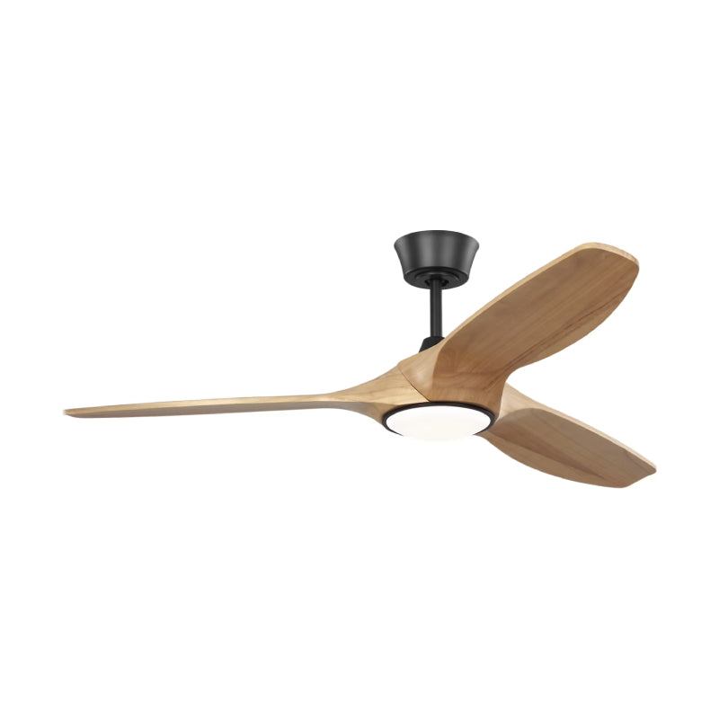 Visual Comfort 3SLNSM52 Selen Smart 52" Ceiling Fan with LED Light Kit-Midnight Black with Natural Honey Blades