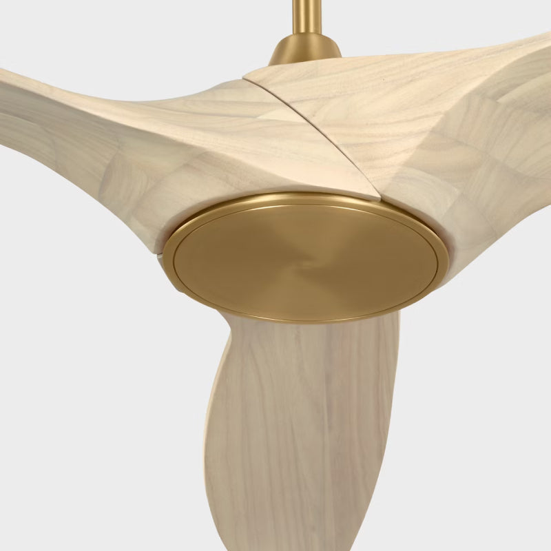 Visual Comfort 3SLNSM60 Selen Smart 60" Ceiling Fan with LED Light Kit-Burnished Brass with Washed White Oak Blades