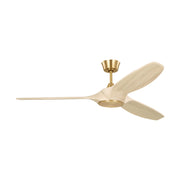 Visual Comfort 3SLNSM60 Selen Smart 60" Ceiling Fan with LED Light Kit-Burnished Brass with Washed White Oak Blades