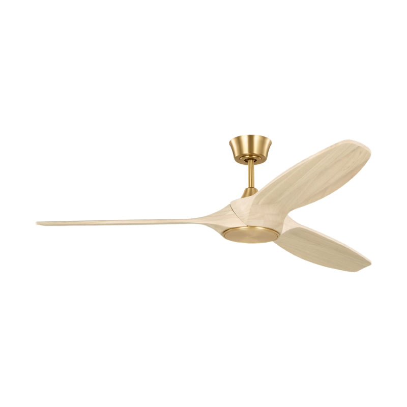 Visual Comfort 3SLNSM60 Selen Smart 60" Ceiling Fan with LED Light Kit-Burnished Brass with Washed White Oak Blades