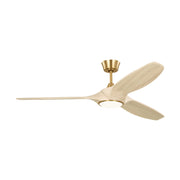 Visual Comfort 3SLNSM60 Selen Smart 60" Ceiling Fan with LED Light Kit-Burnished Brass with Washed White Oak Blades