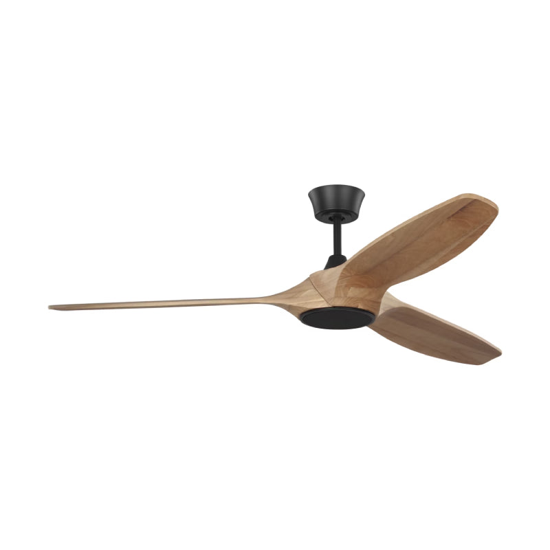 Visual Comfort 3SLNSM60 Selen Smart 60" Ceiling Fan with LED Light Kit-Midnight Black with Natural Honey Blades