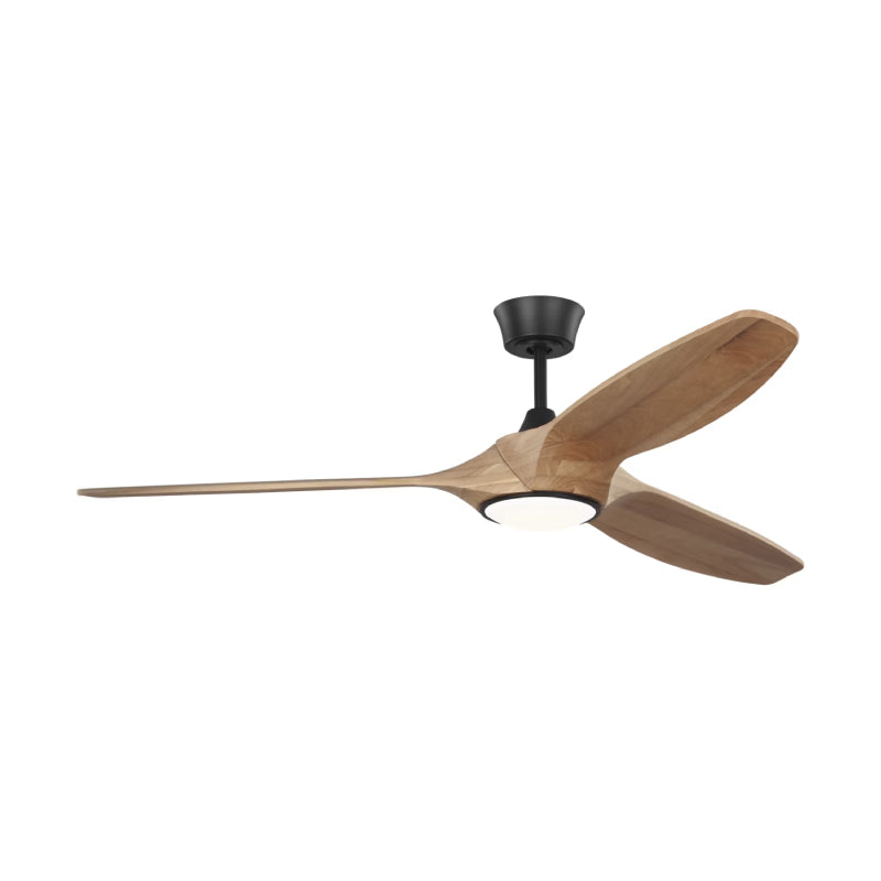 Visual Comfort 3SLNSM60 Selen Smart 60" Ceiling Fan with LED Light Kit-Midnight Black with Natural Honey Blades