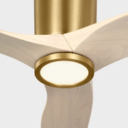 Visual Comfort 3SYRHSM44 Seyra Smart 44" Hugger Ceiling Fan with LED Light Kit-Burnished Brass with Washed White Oak Blades