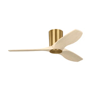Visual Comfort 3SYRHSM44 Seyra Smart 44" Hugger Ceiling Fan with LED Light Kit-Burnished Brass with Washed White Oak Blades