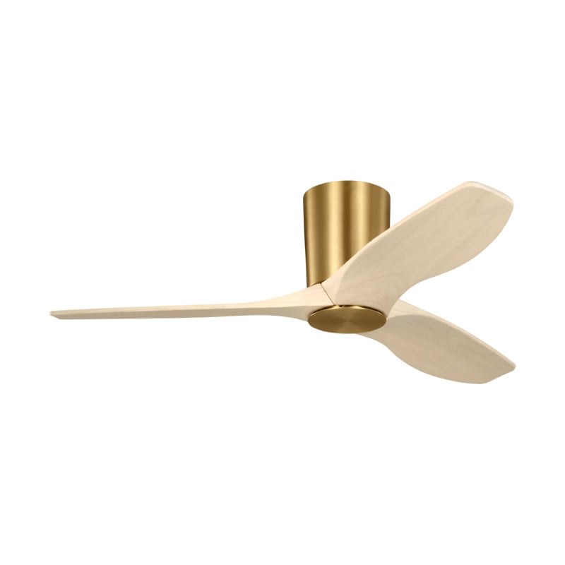 Visual Comfort 3SYRHSM44 Seyra Smart 44" Hugger Ceiling Fan with LED Light Kit-Burnished Brass with Washed White Oak Blades