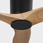 Visual Comfort 3SYRHSM44 Seyra Smart 44" Hugger Ceiling Fan with LED Light Kit-Midnight Black with Natural Honey Blades