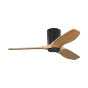 Visual Comfort 3SYRHSM44 Seyra Smart 44" Hugger Ceiling Fan with LED Light Kit-Midnight Black with Natural Honey Blades