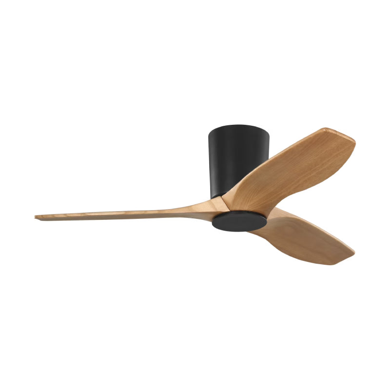 Visual Comfort 3SYRHSM44 Seyra Smart 44" Hugger Ceiling Fan with LED Light Kit-Midnight Black with Natural Honey Blades