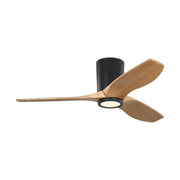 Visual Comfort 3SYRHSM44 Seyra Smart 44" Hugger Ceiling Fan with LED Light Kit-Midnight Black with Natural Honey Blades