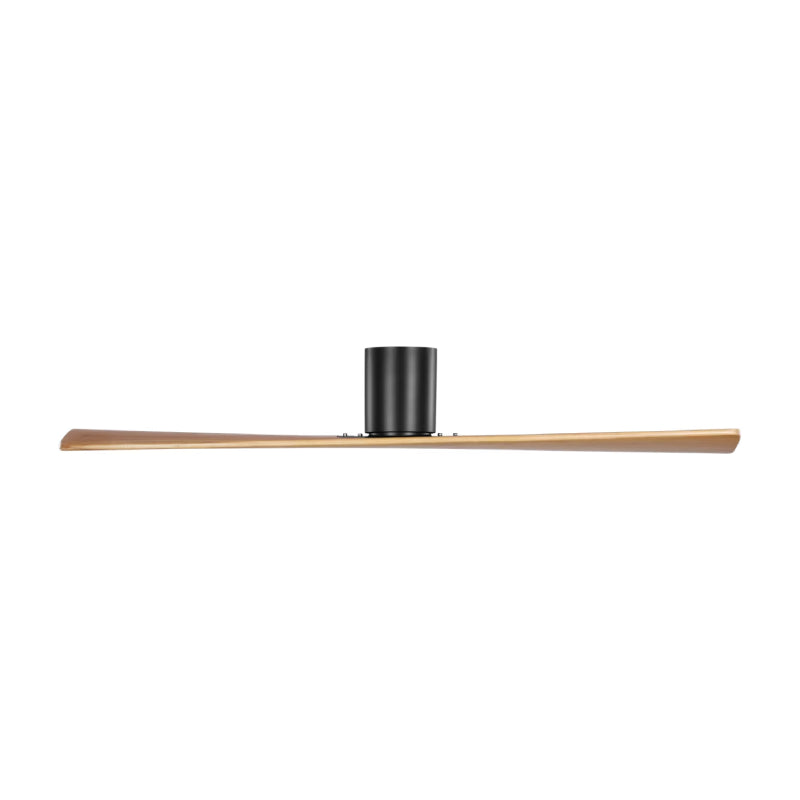 Visual Comfort 2PLHSM60 Plank Smart 60" Indoor/Outdoor Hugger Ceiling Fan-Midnight Black with Natural Honey Blades