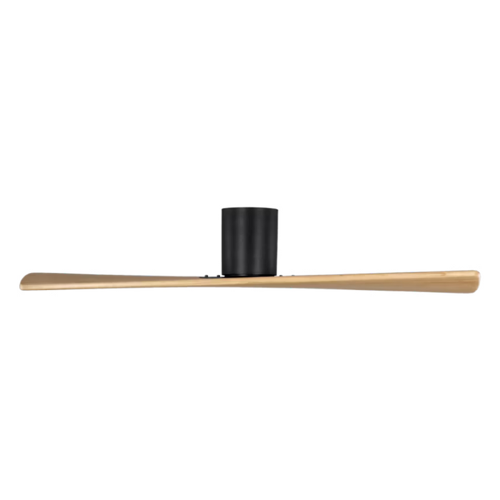 Visual Comfort 2PLSMH52 Plank Smart 52" Indoor/Outdoor Hugger Ceiling Fan - Midnight Black/Natural Honey