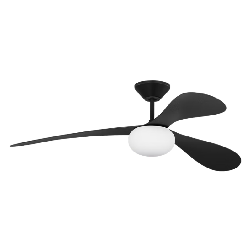 Visual Comfort 3DPSM58 Drape Smart 58" Indoor/Outdoor Ceiling Fan with LED Light Kit, 6CCT Selectable - Midnight Black