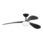 Visual Comfort 3DPSM58 Drape Smart 58" Indoor/Outdoor Ceiling Fan with LED Light Kit, 6CCT Selectable - Midnight Black