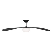 Visual Comfort 3DPSM58 Drape Smart 58" Indoor/Outdoor Ceiling Fan with LED Light Kit, 6CCT Selectable - Midnight Black