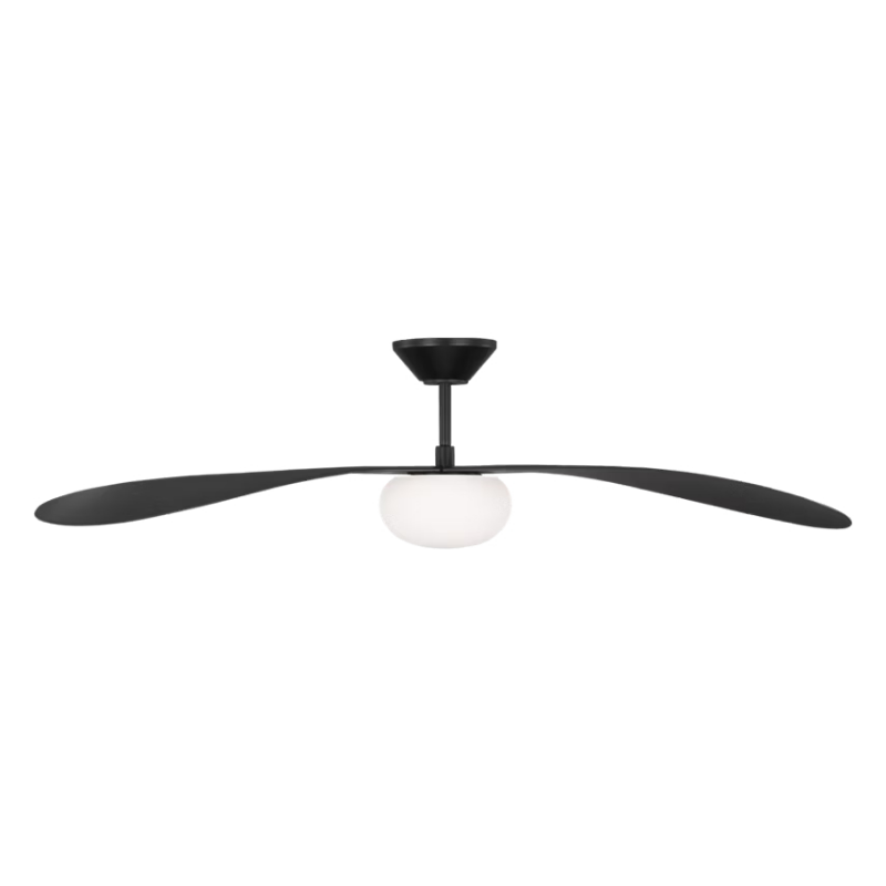 Visual Comfort 3DPSM58 Drape Smart 58" Indoor/Outdoor Ceiling Fan with LED Light Kit, 6CCT Selectable - Midnight Black