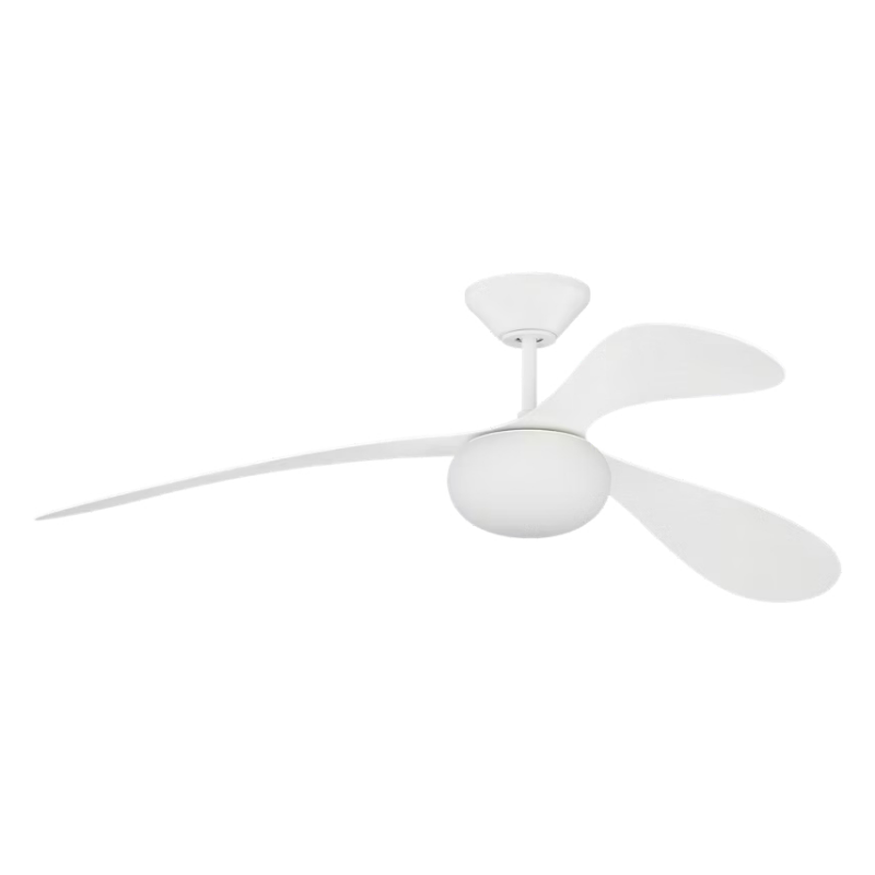 Visual Comfort 3DPSM58 Drape Smart 58" Indoor/Outdoor Ceiling Fan with LED Light Kit, 6CCT Selectable - Matte White