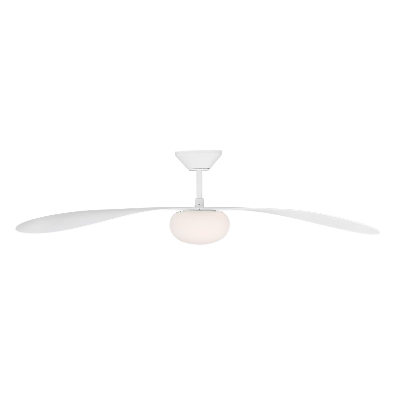 Visual Comfort 3DPSM58 Drape Smart 58" Indoor/Outdoor Ceiling Fan with LED Light Kit, 6CCT Selectable - Matte White