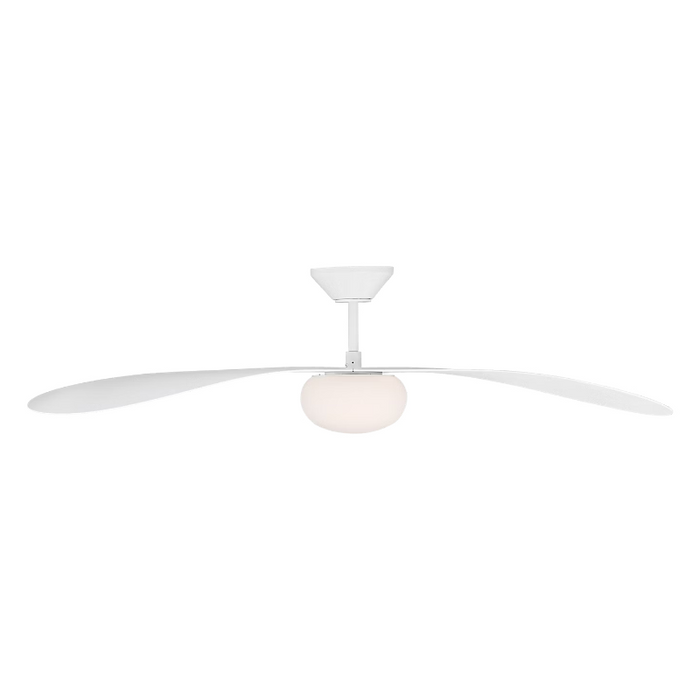 Visual Comfort 3DPSM58 Drape Smart 58" Indoor/Outdoor Ceiling Fan with LED Light Kit, 6CCT Selectable - Matte White