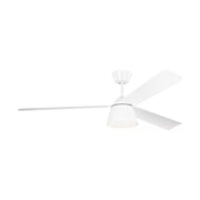 Visual Comfort 3STUSM60 Studio Smart 60" Ceiling Fan with LED Light Kit-Matte White