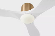 Visual Comfort 3MAVHSM44 Maverick Smart 44" Ceiling Fan with LED Light Kit-Burnished Brass with Matte White Blades