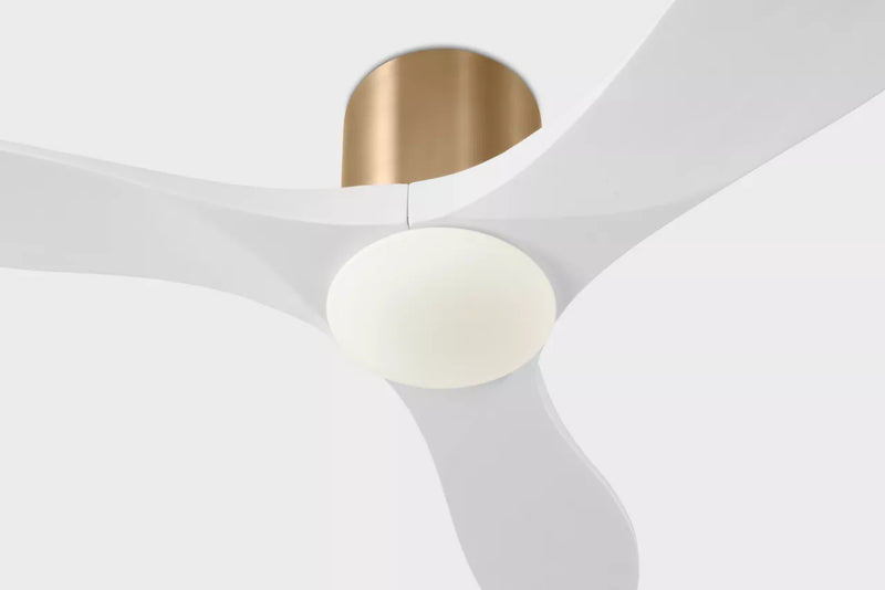 Visual Comfort 3MAVHSM44 Maverick Smart 44" Ceiling Fan with LED Light Kit-Burnished Brass with Matte White Blades