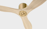 Visual Comfort 3MAVHSM44 Maverick Smart 44" Hugger Ceiling Fan-Burnished Brass with Washed White Oak Blades
