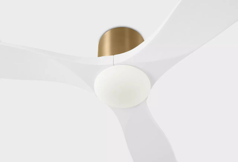 Visual Comfort 3MAVHSM52D Maverick Smart 52" Ceiling Fan with LED Light Kit-Burnished Brass with Matte White Blades