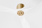 Visual Comfort 3MAVHSM52 Maverick Smart 52" Hugger Ceiling Fan-Burnished Brass with Matte White Blades