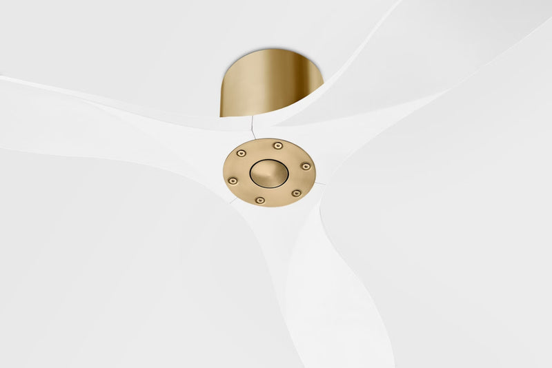 Visual Comfort 3MAVHSM52 Maverick Smart 52" Hugger Ceiling Fan-Burnished Brass with Matte White Blades