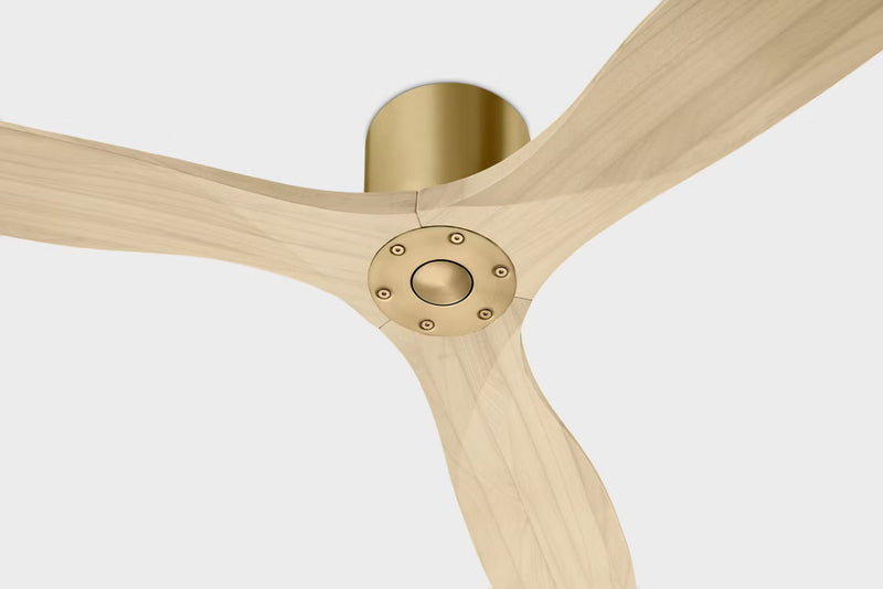 Visual Comfort 3MAVHSM52 Maverick Smart 52" Hugger Ceiling Fan-Burnished Brass with Washed White Oak Blades