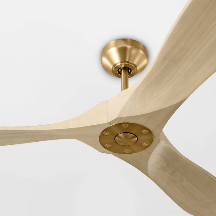 Monte Carlo Maverick Smart 52" Ceiling Fan-Burnished Brass with Washed White Oak Blades