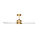 Visual Comfort Rozzen 44" Ceiling Fan, Damp Location - Burnished Brass with Matte White Blades